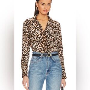 EQUIPMENT FEMME gorgeous silk leopard print blouse XS